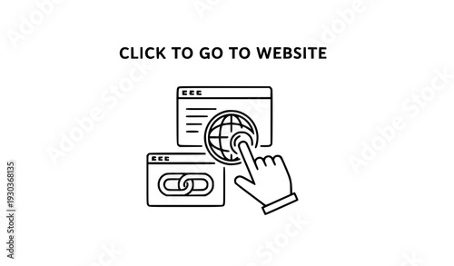 Click to Go to Website Line Art Icon Vector – Web and App Symbol