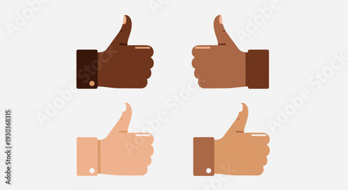Thumbs Up Hand Icons Set – Like Approval Gesture Vector Collection