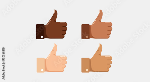 Thumbs Up Hand Icons Set – Like Approval Gesture Vector Collection