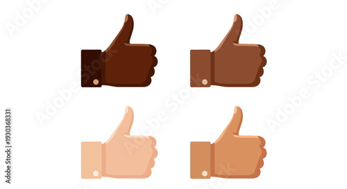Thumbs Up Hand Icons Set – Like Approval Gesture Vector Collection