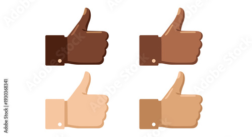 Thumbs Up Hand Icons Set – Like Approval Gesture Vector Collection