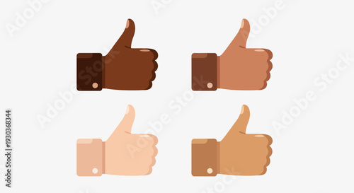 Thumbs Up Hand Icons Set – Like Approval Gesture Vector Collection