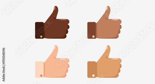 Thumbs Up Hand Icons Set – Like Approval Gesture Vector Collection