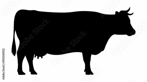 Cow silhouette standing profile