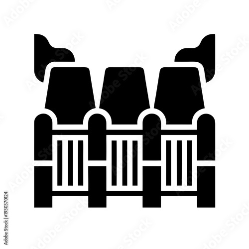Icon of a jeep with two flags on the bonnet