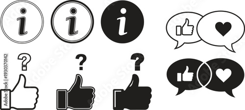Information and social media icons