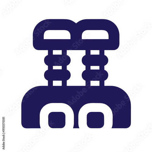 Icon of a dark blue mechanical device with two handles