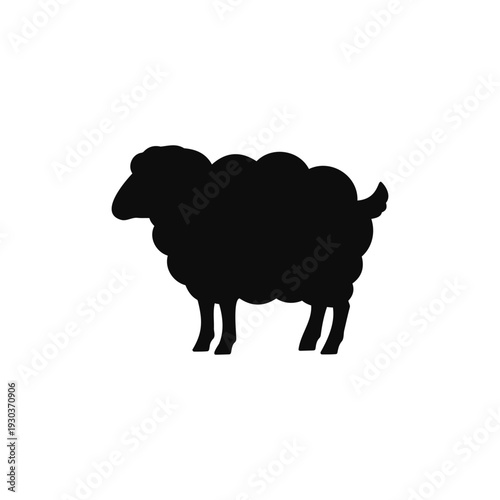 Sheep silhouette vector flat illustration design.