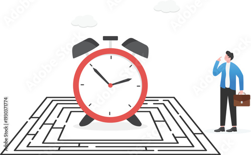 Professional Time Management Maze and Strategic Efficiency Navigation