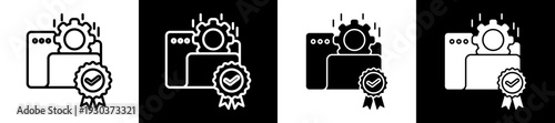 Quality Assurance Icon In Flat Version On Black And White Background