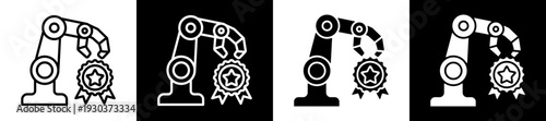 Quality Icon In Flat Version On Black And White Background