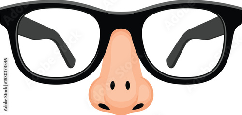 Classic novelty disguise featuring black eyeglasses and an attached large fake nose, perfect for a humorous costume party or joke.