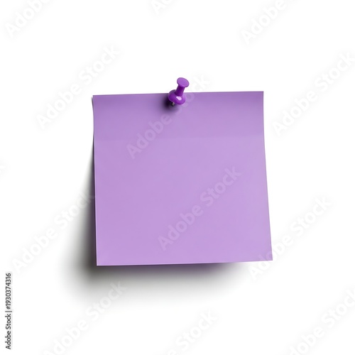 A purple sticky note with a push pin