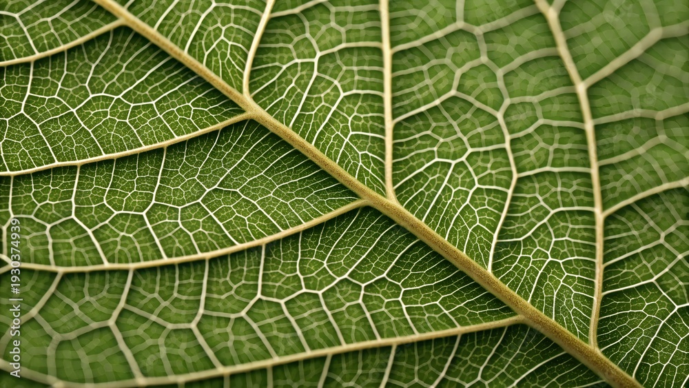 Obraz premium Leaf vein pattern, botanical macro, organic line texture