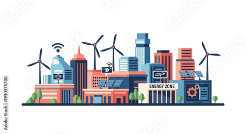 Seamlessly integrated AI technology powering a sustainable urban landscape, showcasing intelligent infrastructure and modern connectivity for future cities with advanced solutions