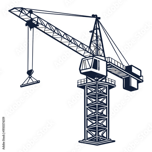 Fotografia A crane with a hook and a counterweight