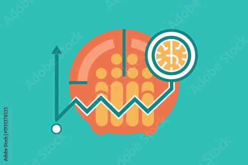 Coin Symbol with Neural Network Brain Lines Icon