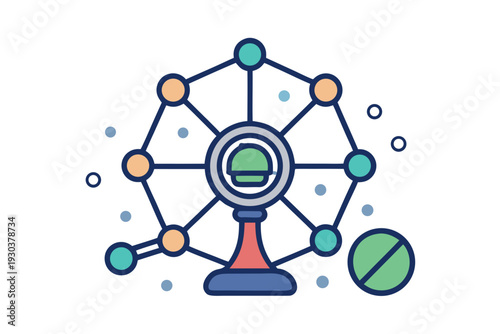 Smart Legal Gavel With Neural Network Balance Concept Icon