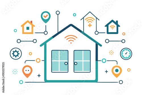 Minimal Home Window IoT Automation Symbol Icon