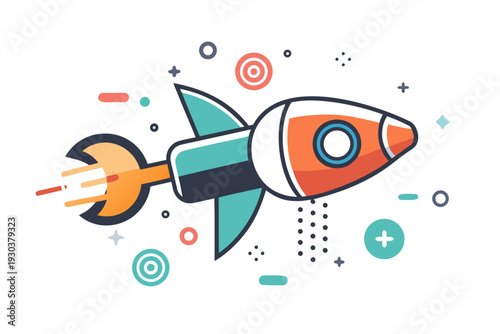 Rocket Launching From Megaphone Marketing Boost Icon