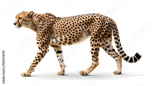 Full Body Cheetah Side Profile Isolated Studio Style