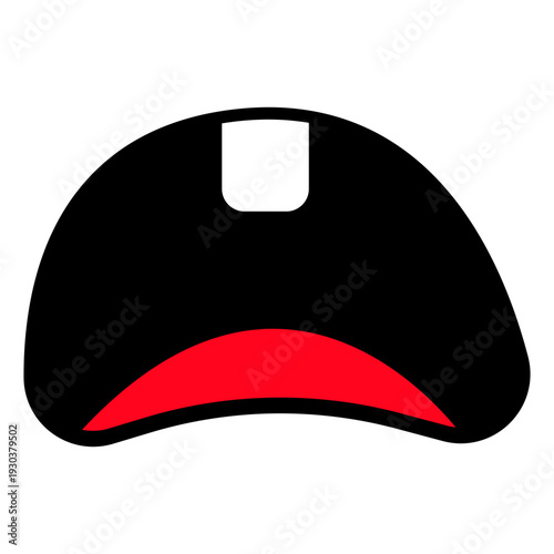 Surprised cartoon mouth expression. Shocked emoji face. Vector illustration