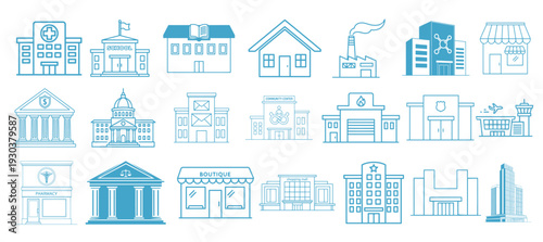City & Building Icon Set