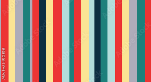 Vibrant vertical stripes pattern with various width and colors including red blue green yellow and gray for modern decor.