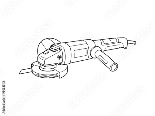 Angle grinder tool with attached side handle and cutting disc