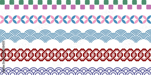 和風の模様のシームレスなライン。（Japanese style pattern seamless lines.）
