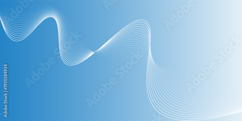 Abstract white wavy glowing lines on a blue background. Futuristic digital high-technology pattern. Health Care concept. Vector illustration