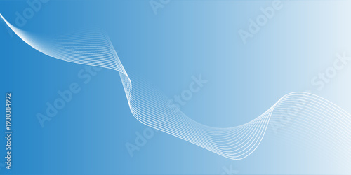Abstract white wavy glowing lines on a blue background. Futuristic digital high-technology pattern. Health Care concept. Vector illustration
