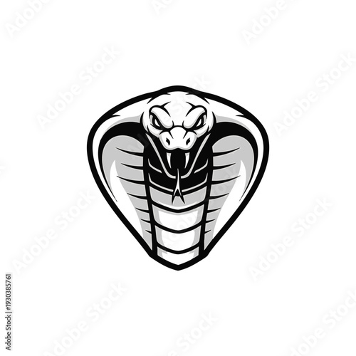 Striking Cobra Head Mascot Logo Design Illustration.