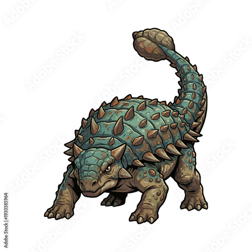 Armored Ankylosaurus Herbivore Dinosaur Poster Print Design