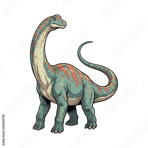 Giant Long Neck Brachiosaurus Dinosaur Art Print
