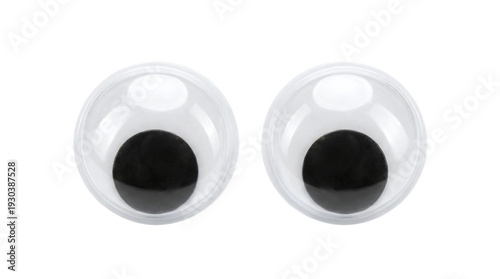 Bild auf Leinwand Pair of funny plastic craft googly eyes on a transparent background