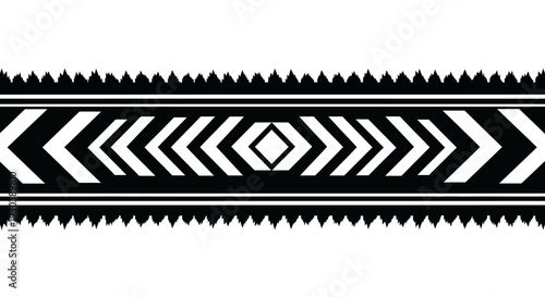 Traditional ethnic geometric pattern design element.