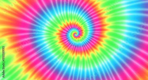 Vibrant Spiral Pattern with Rainbow Colors and Radial Lines.