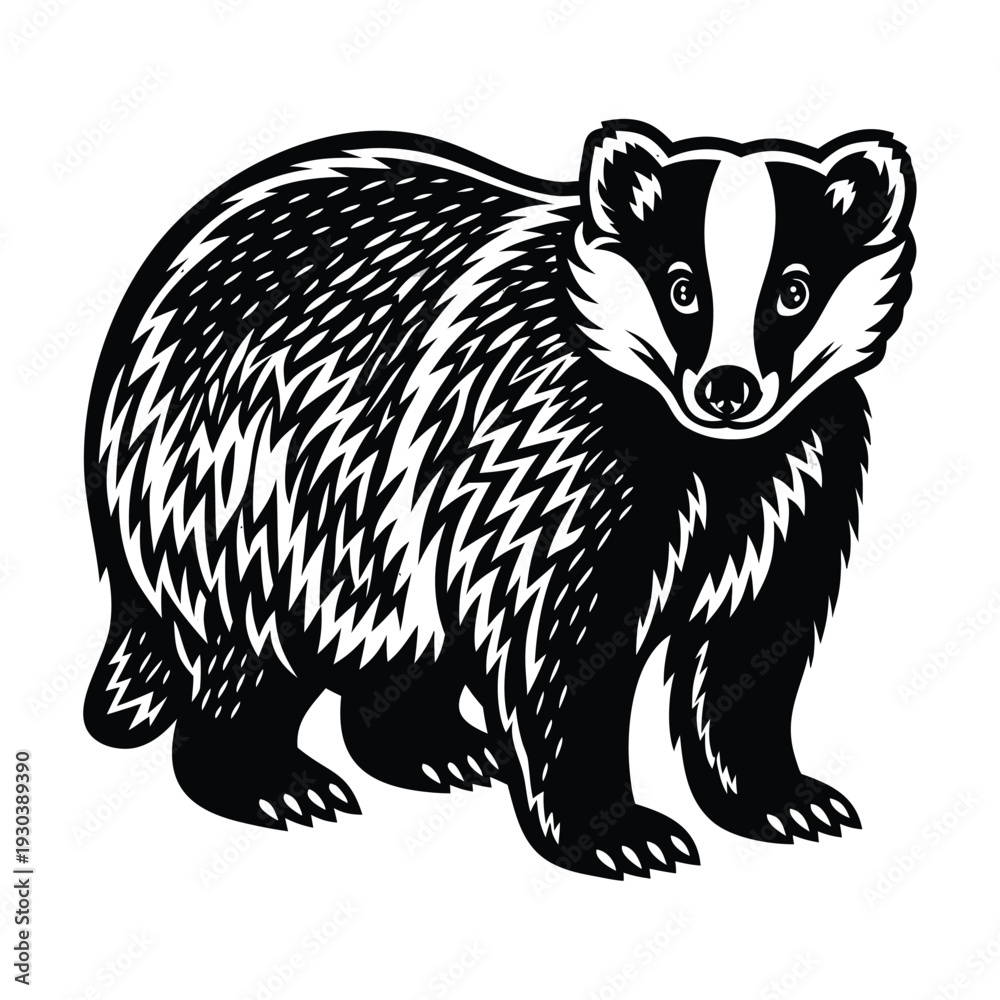 Fototapeta premium Vector badger illustration