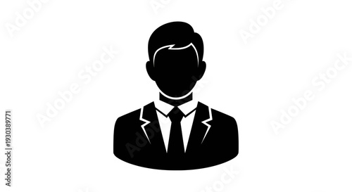 Silhouette of a person wearing a formal suit and necktie