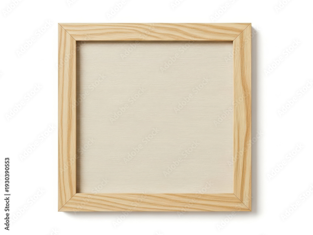Fototapeta premium An antique brown wooden picture frame with a vintage gold border design sits as an empty rectangular object isolated on white for an art exhibition