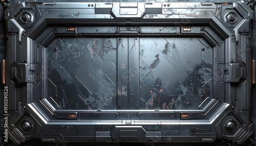 Sci-Fi Metal Door - Industrial Design and Futuristic Technology.