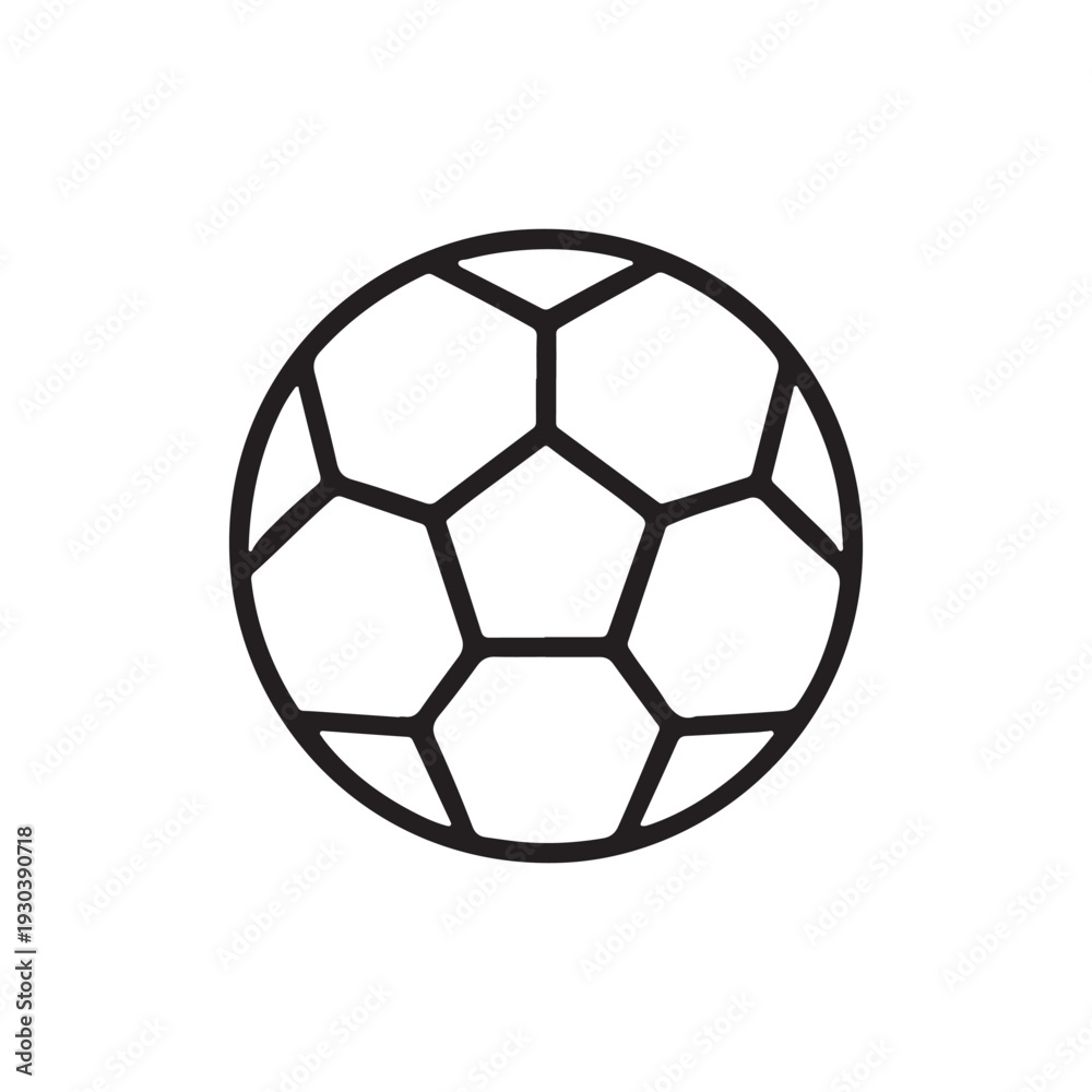 Fototapeta premium Sports Balls Icon Set – Football Basketball Tennis Baseball Line Vector Collection