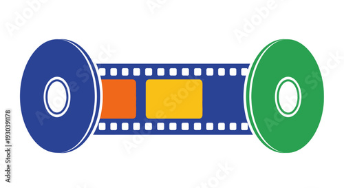 Film Strip with Colorful Frames Illustration.
