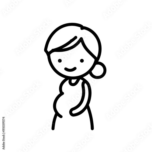 Minimalist pregnancy maternity woman vector icon