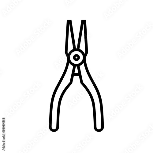 Minimalist plier mechanical tool vector icon