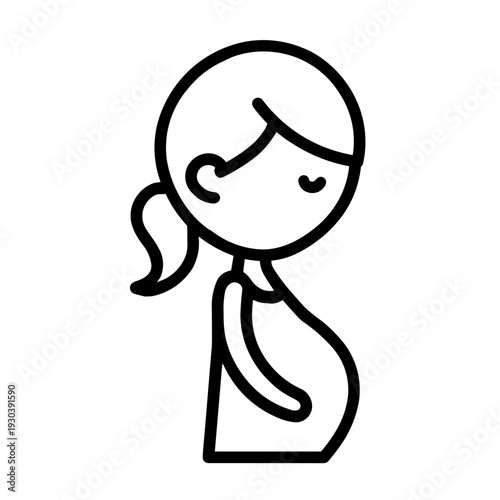 Minimalist pregnancy maternity woman vector icon