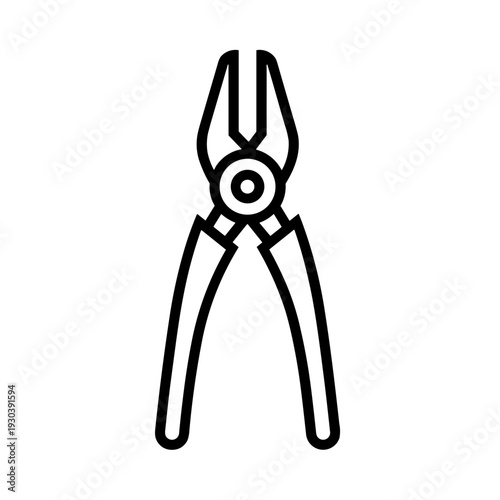 Minimalist plier mechanical tool vector icon