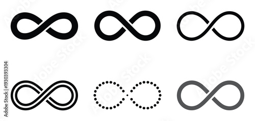 Collection of Infinity Symbols in Various Styles and Colors