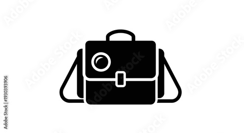 Black Camera Bag Icon Illustration Design.